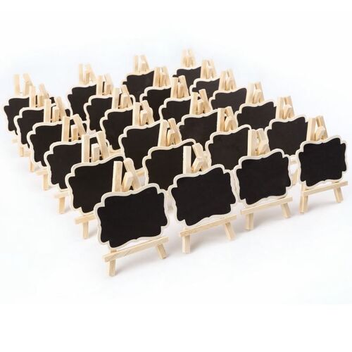 Mini Tableau Noir Rectangulaire En Bois, 24 Pièces, Pour Messages, Cartes, Étiquettes, Signes, Chiffres De Prix