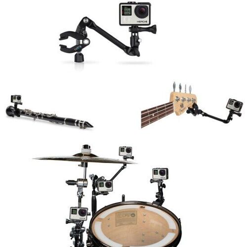 Pince de fixation de musique de caméra de confiture support pour Gopro Hero7 6 5 4 3 Xiaomi yi 4K SJCAM SJ5000 SJ6/7/8 EKEN H9 H5 Instrument de guitare