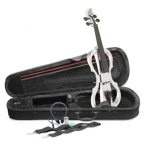 Stagg Evn X-4/4 Wh - Pack Violon Électrique 4/4 Avec Violon Électrique Blanc (+ Étui Et Casque)