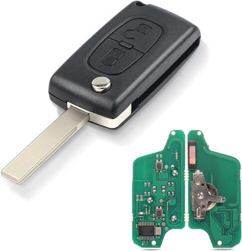 Emebay Clé Télécommande Pour Voiture 2 Boutons 433 Mhz Id46 Puce Hu83 Lame Pour Peugeot 207 307 3008 308 408 Citroën C1 C2 C3 Ce0523 Pliable Clé À Distance De Voiture (Modulation Ask)