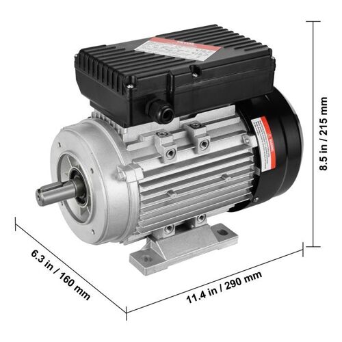 Moteur Electrique-VEVOR-0,75 kW-1400 tr/min-CA 220-240V-5,45A-Cadre 80-B34-Arbre à Clavette 19mm-Rotation CW/CCW-Machines Agricoles