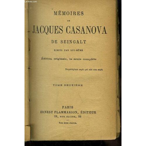 Mémoires De Jacques Casanova De Seingalt, Écrits Par-Lui Même. Tome 2