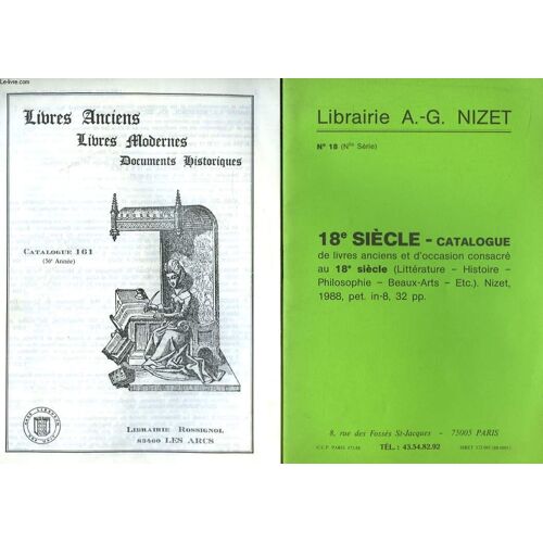 Lot De 3 Catalogues De Livre Anciens, Modernes Et D'occasions.