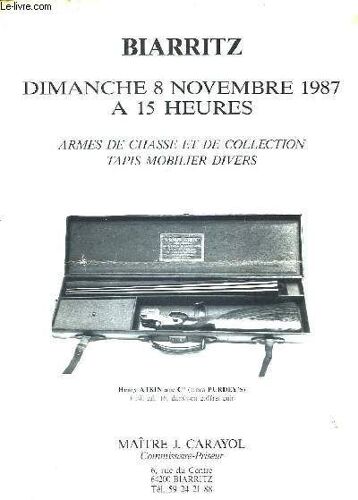 Vente Aux Enchères D'armes De Chasse Et De Collection - Tapis Mobilier Divers.