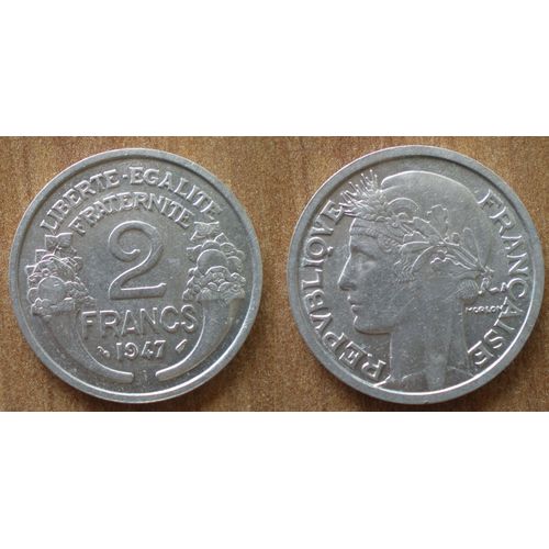 France 2 Francs 1947 Morlon Piece Frcs Frs Frc Franc