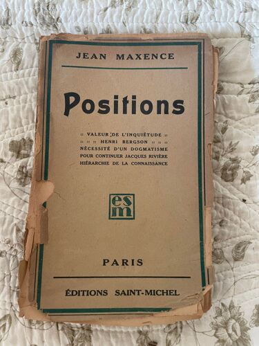 Positions, Jean Maxence