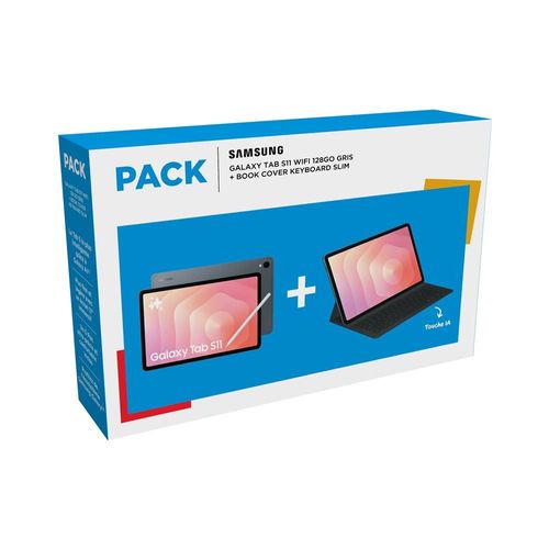 PACK TABLETTE TACTILE SAMSUNG GALAXY TAB S11 11 WI FI 128 GO GRIS + BOOK COVER KEYBOARD SLIM SPEN INCLUS