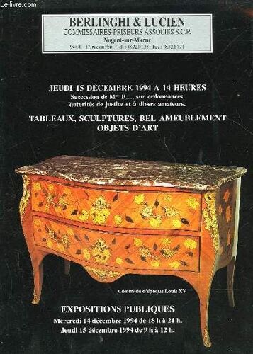 Berlinghi & Lucien - Tableaux, Sculptures, Bel Ameublement, Objets D'art
