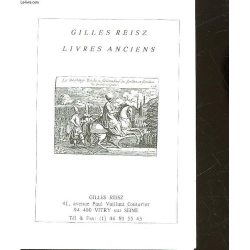 Catalogue - Gilles Reisz - Livres Anciens