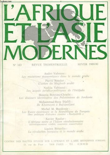 L'afrique Et L'asie Modernes, N° 163, Hiver 1989-1990