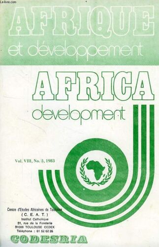 Afrique Et Developpement, Africa Development, Vol. Viii, N° 3, Juillet-Sept. 1983