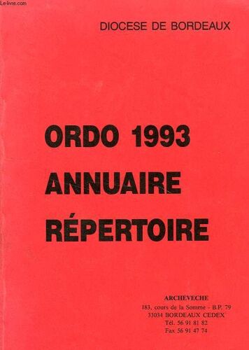 Ordo 1993, Annuaire, Repertoire