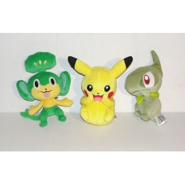 Peluche Pokemon Tomy - Lot 3 Personnages Doudou Pikachu Coupenotte Feuillajou
