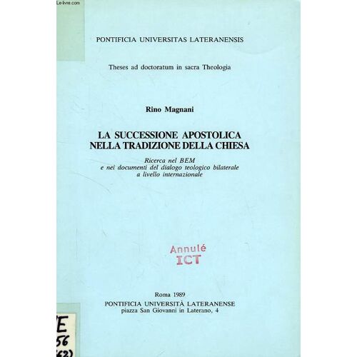 La Successione Apostolica Nella Tradizione Della Chiesa