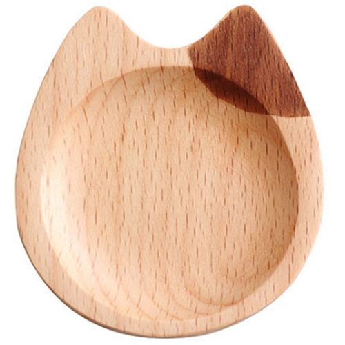 Mini Plat de Forme Chat Sauce Dessin Animé Style Japonais Assiette en Bois à Saveur Sushi Moutarde Plateau Soja, B