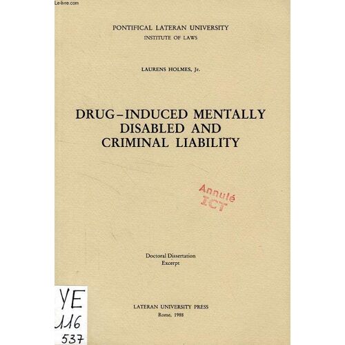 Drug-Induced Mentally Disabled And Criminal Liability