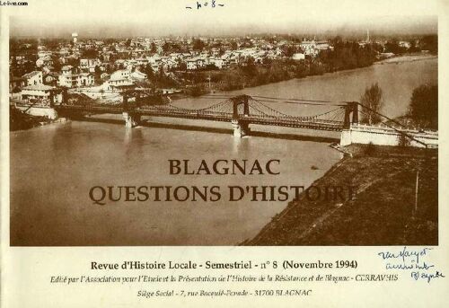 Blagnac, Questions D'histoire, N° 8, Nov. 1994