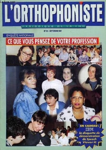 L'orthophoniste, Periodique De La Fno, N° 170, Sept. 1997