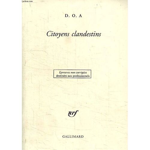 Citoyens Clandestins (Epreuve Non Corrigee)