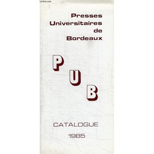Pub, Catalogue 1985