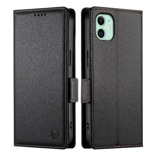 Flip Étui Pour Iphone 11 Utilisation Quotidienne Emplacements Pour Cartes Affaires Portefeuille Flip - Noir