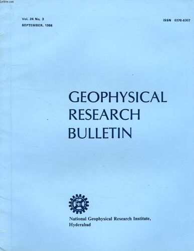 Geophysical Research Bulletin, Vol. 24, N° 3, Sept. 1986