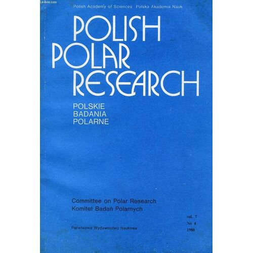 Polish Polar Research, Polske Badania Polarne, Vol. 7, N° 4, 1986