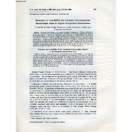 Structure Et Variabilite Du Courant Circumpolaire Antarctique Dans La Region Kerguelen-Amsterdam
