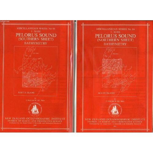 Pelorus Sound, Northern & Southern Sheets, Bathymetry, Miscellaneous Series N° 64, 1:30 000