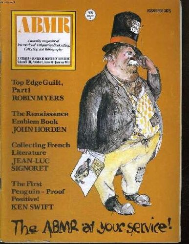 Lot De 10 Magazines : Antiquarian Book Monthly Review, Januar, March To Juny And August To December 1981, Vol. Viii : N°1,3,4,5,6,8,9,10,11,12