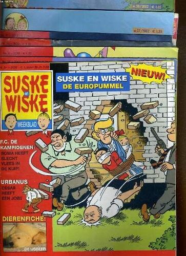Lot De 7 Magazines De Bandes Dessinees: Suske En Wiske 2002, Nummer 1,2,5,10,11,27,38.