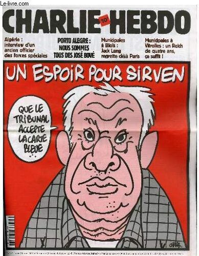 Charlie Hebdo N°451 - Un Espoir Pour Sirven Que Le Tribunal Accepte La Carte Bleue