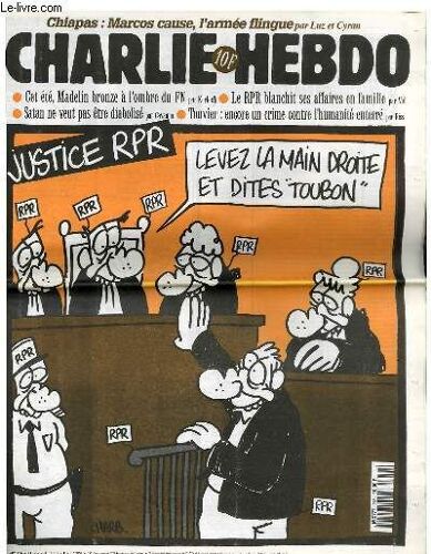 Charlie Hebdo N°215 - Justice Rpr Levez La Main Droite Et Dîtes Toubon