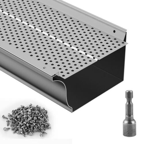 Pare-feuilles pour Gouttières - VEVOR - 152 mm Pare-feuilles pour Gouttières Aluminium, Longueur Totale 31,7 m Épaisseur 0,5 mm