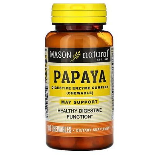 Mason Natural Papaye, Complexe D'enzymes Digestives, 100 Comprimés À Croquer 