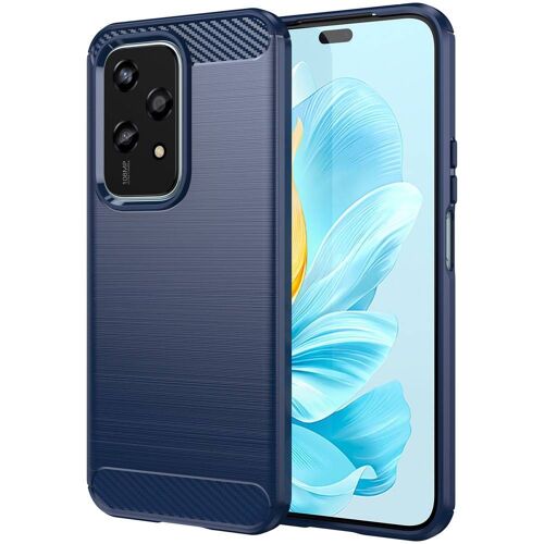 Coque pour Honor 200 Lite 5G - housse etui silicone gel carbone + film ecran - BLEU FONCE