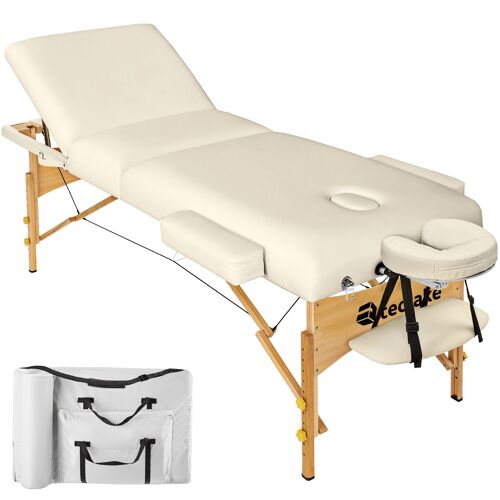 Table De Massage Pliante 3 Zones - 13 Cm D'épaisseur + Housse - Beige