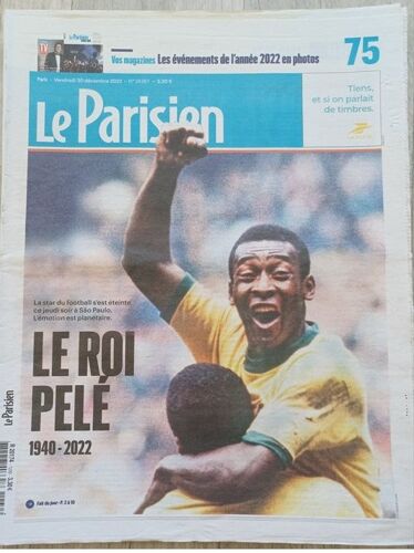 Rare Journaux De Collection. Trois Quotidiens Sur La Mort Du Footballeur Pelé. Le Parisien Et L'equipe Du Vendredi 30 Décembre 2022, L'equipe Du Samedi 31 Décembre 2022