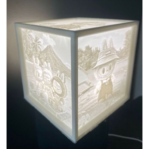 Labubu boîte lumineuse 3D led