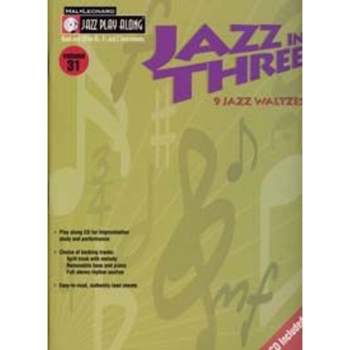 Jazz Play Along Vol.31 Jazz In Three Bb, Eb, C Inst. Cd