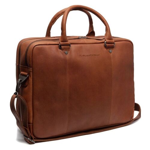 The Chesterfield Brand Sac Ordinateur 15-15.6 Pouces Boston Cuir Véritable Cognac