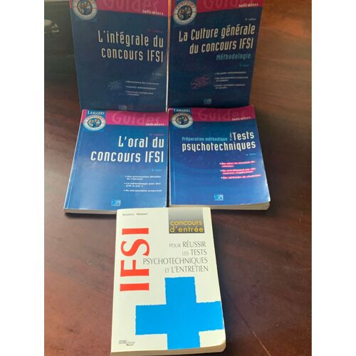 Lot De 5livres, Guide Infirmiers. L’Intégrale Du Concours Concours, Ifsi. La Culture Générale Du Concoursifsi,Méthodologie. L’Oral Du Concours, Ifsi, Test Psychotechnique. Concours D’Entrée Ifsi.. 