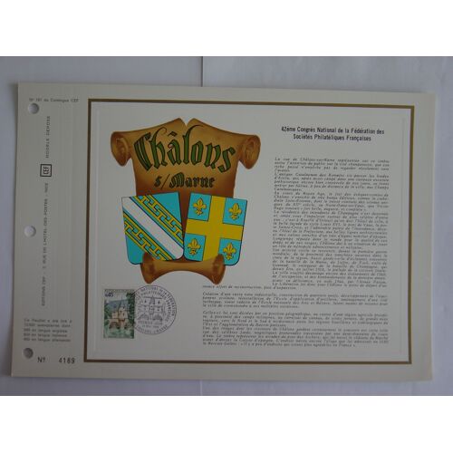 Feuillet Philatélique Cef 101 : Châlons Sur Marne.