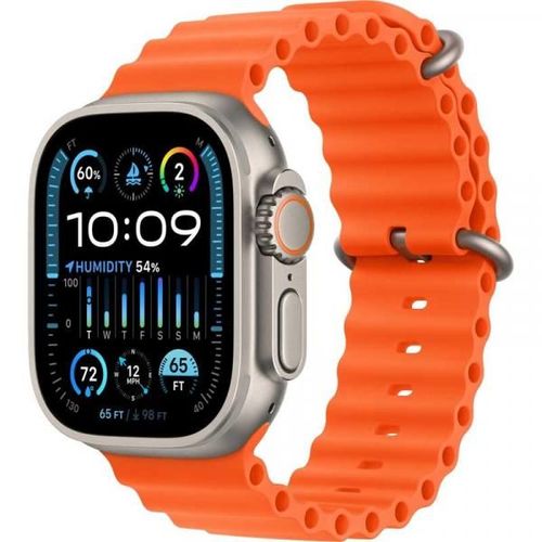 Apple Watch Ultra 2 GPS + Cellular - Boîtier Titane 49 mm - Bracelet Orange Océan