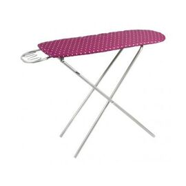 Table Planche a repasser en metal 70 cm enfant - Pliable, Hauteur reglable 52-56 cm - Rose Lilas /Pois - Jouet imitation - Menage