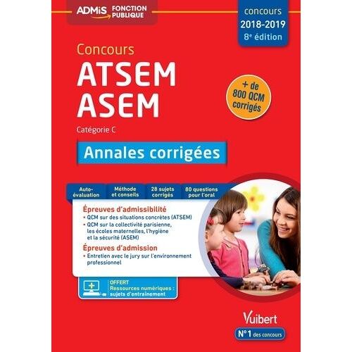 Concours Atsem Asem Catégorie C - Annales Corrigées - Concours 2018-2019