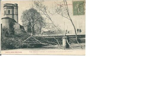65 - Cpa Animée - Maubourguet - Le Clocher Et Le Pont Sur L'adour
