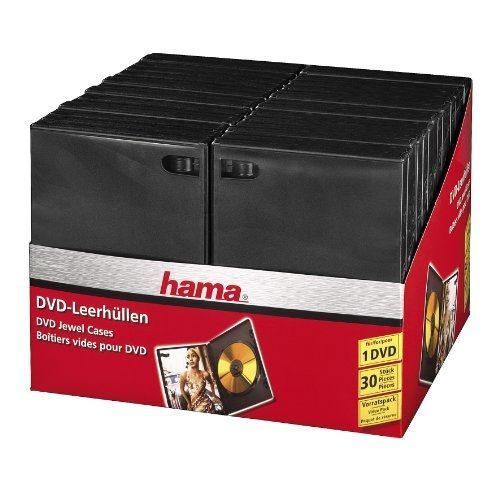 HAMA - PACK  DE 30 BOITIERS DVD SIMPLE DE COULEUR NOIR.