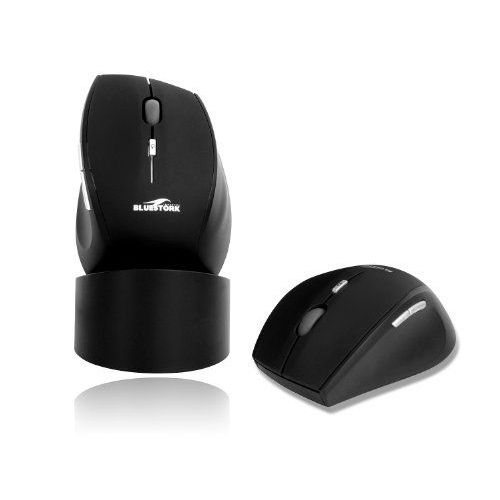 BLUESTORK HIGH RESOLUTION WIRELESS RECHARGEABLE - Souris - optique - 5 boutons - sans fil - RF - récepteur sans fil USB - noir