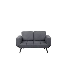 Canapé Convertible 2 Places En Tissu Gris Foncé Brekke